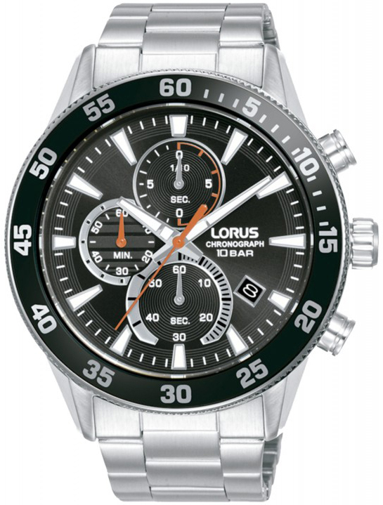 Lorus Herreklokke RM321JX9 Sports Sort/Stål Ø45 mm