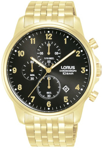 Lorus Herreklokke RM340JX9 Classic Sort/Gulltonet stål Ø43 mm