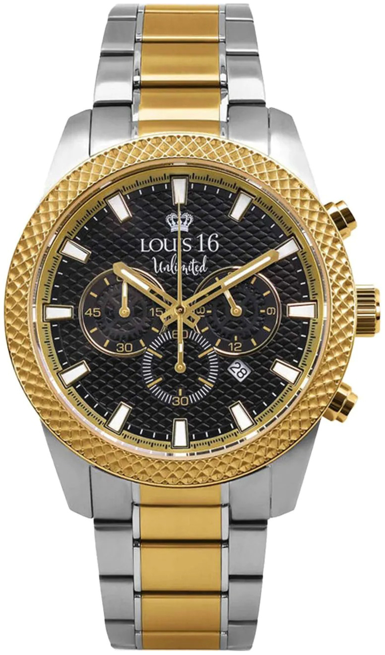 Louis XVI Herreklokke LXVI3340 Mirage Chrono Sort/Gulltonet stål