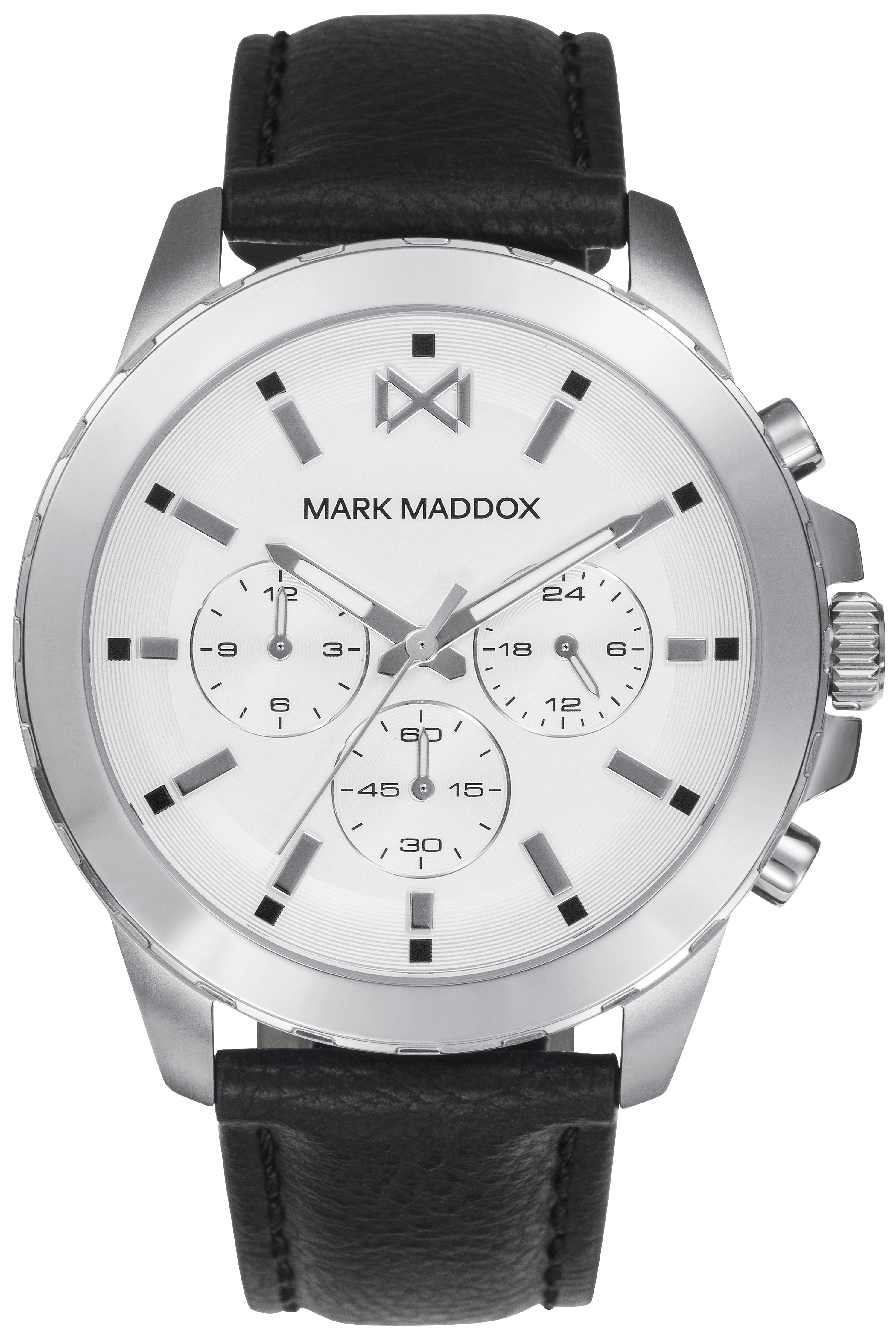 Mark Maddox Herreklokke HC0109-07 Classic Sølvfarget/Lær Ø44 mm