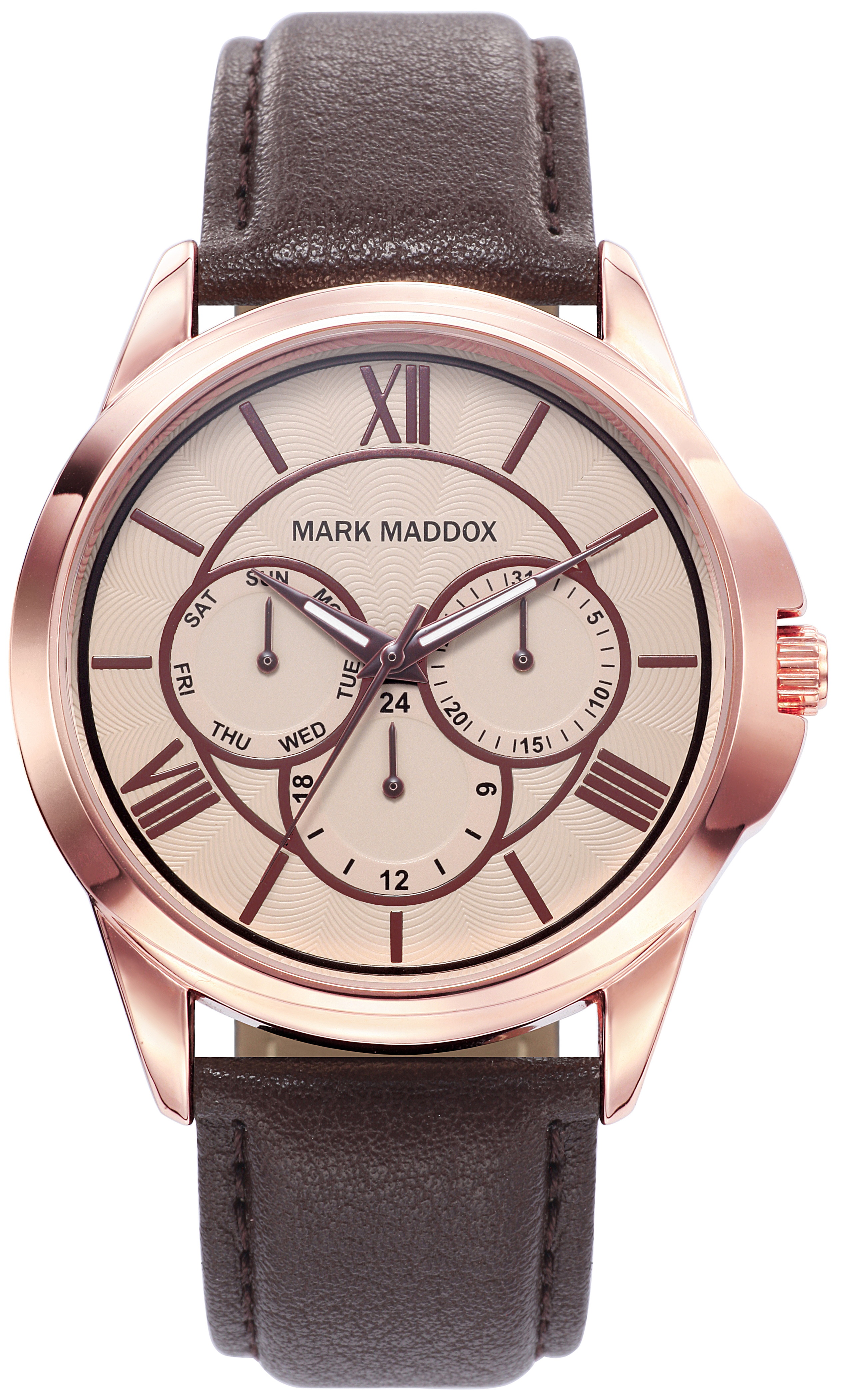 Mark Maddox Herreklokke HC6020-93 Classic Lær Ø43 mm