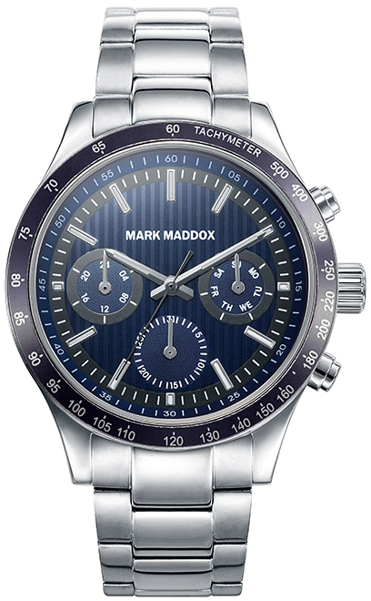 Mark Maddox Herreklokke HM7017-37 Classic Blå/Stål Ø42 mm