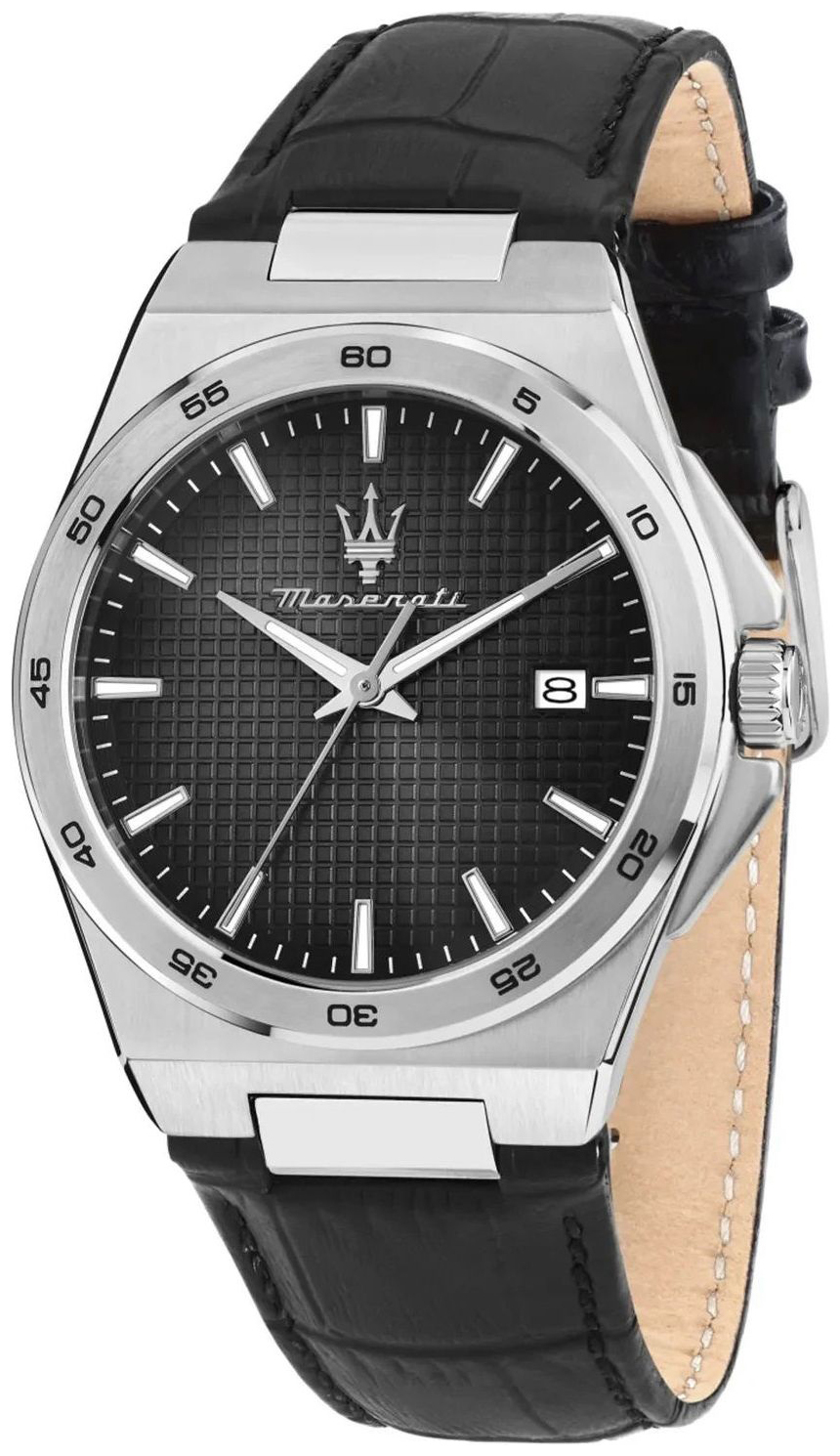 Maserati Herreklokke R8851153003 Velocita Slim Sort/Lær Ø40 mm