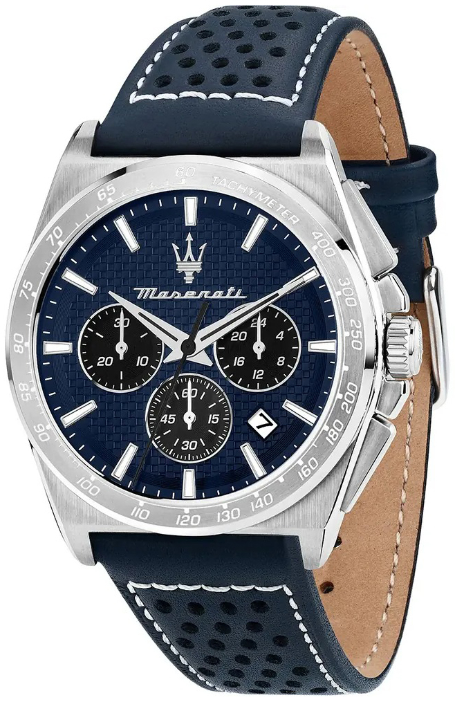 Maserati Herreklokke R8871652001 Velocita Blå/Lær Ø43 mm