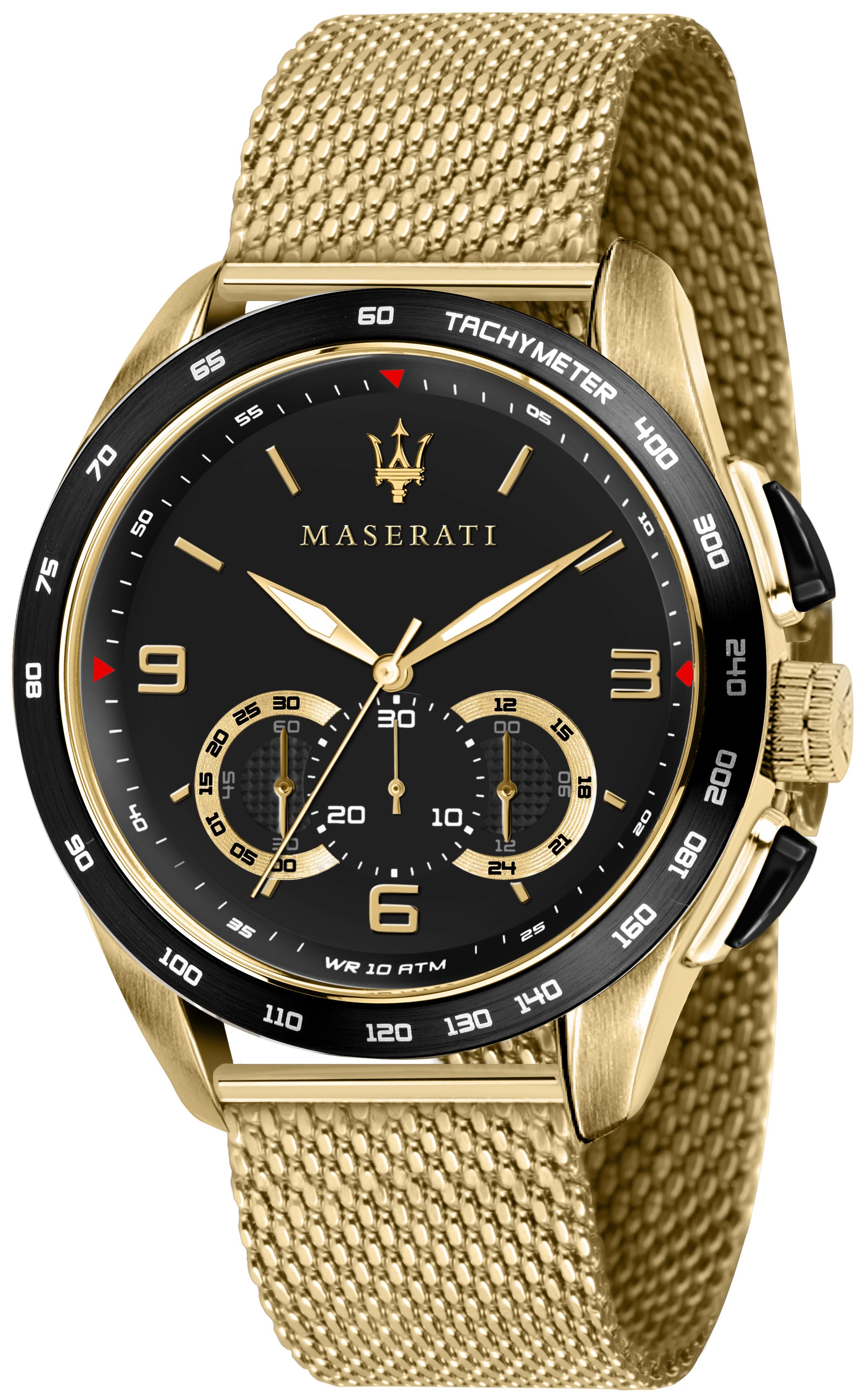 Maserati Herreklokke R8873612010 Traguardo Sort/Gulltonet stål Ø45