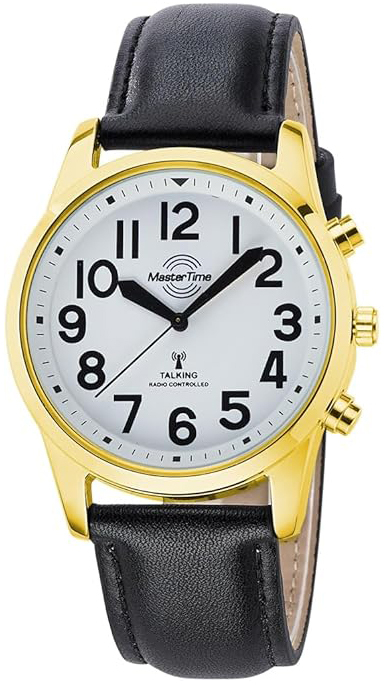 Master Time Herreklokke MTGA-10940-12L Talking Hvit/Lær Ø43 mm