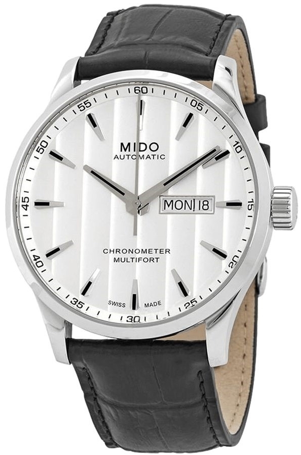 Mido Herreklokke M038.431.16.031.00 Multifort Sølvfarget/Lær Ø42 mm