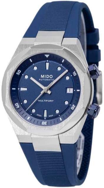 Mido Herreklokke M047.507.17.041.00 Multifort Blå/Gummi Ø40 mm