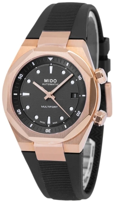 Mido Herreklokke M047.507.37.051.00 Multifort Sort/Gummi Ø40 mm
