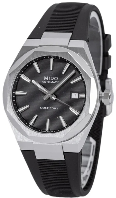 Mido Herreklokke M055.507.17.051.00 Multifort Sort/Gummi Ø40 mm