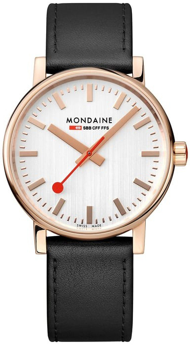 Mondaine MSE.40112.LB Evo2 Sølvfarget/Lær Ø40 mm