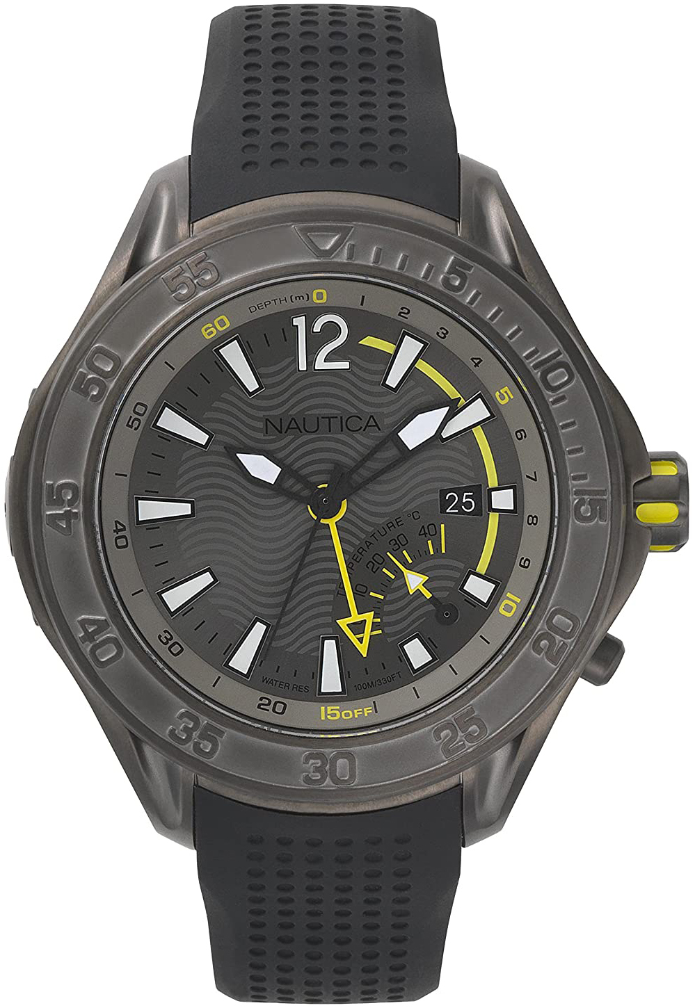 Nautica Herreklokke NAPBRW003 Grå/Gummi Ø50 mm