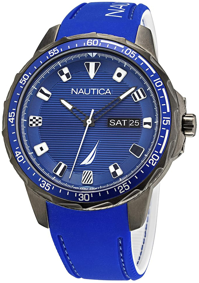 Nautica Herreklokke NAPCLF003 Coba Lake Blå/Gummi Ø48 mm