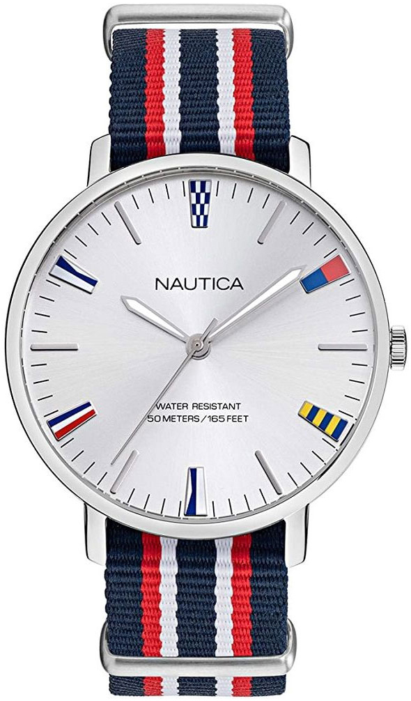 Nautica Herreklokke NAPCRF905 Sølvfarget/Tekstil Ø43 mm