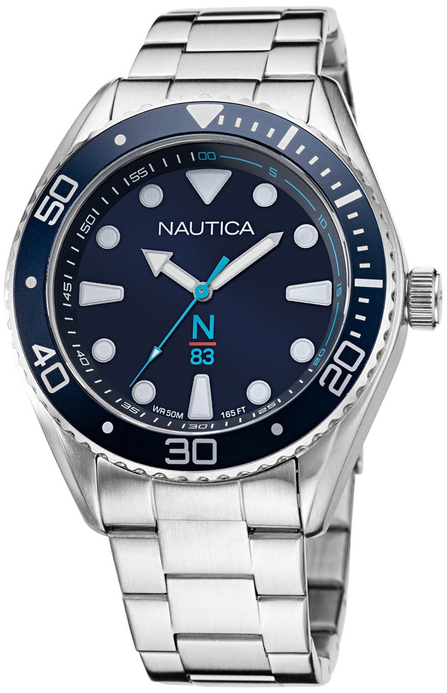 Nautica Herreklokke NAPFWF118 Finn Blå/Stål Ø44 mm