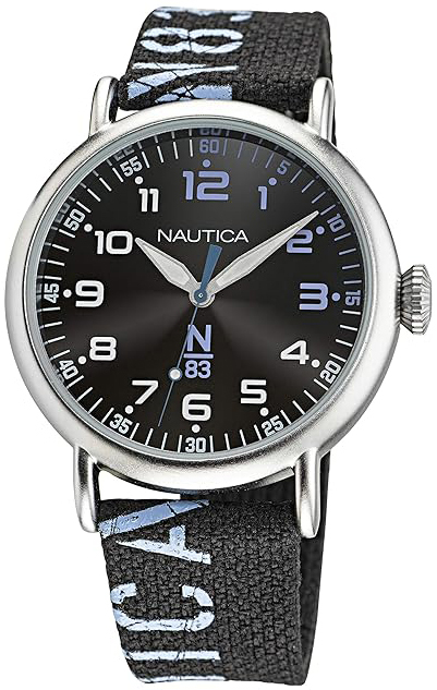 Nautica Herreklokke NAPLSF015 N83 Sort/Tekstil Ø40 mm