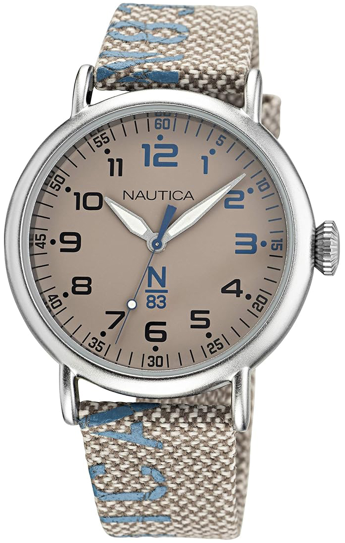 Nautica Herreklokke NAPLSF017 N83 Beige/Tekstil Ø40 mm