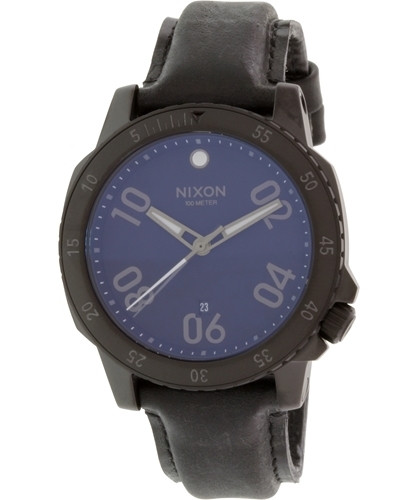 Nixon 99999 Herreklokke A508001-00 Sort/Lær Ø44 mm - Nixon