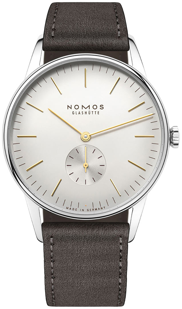 Nomos Glashütte N-378 Orion Sølvfarget/Lær Ø38 mm