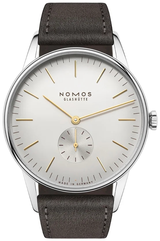 Nomos Glashütte Herreklokke N-379 Orion Sølvfarget/Lær Ø38 mm