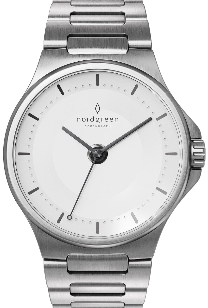 Nordgreen Herreklokke GU40SIHLSIXX Guardian Hvit/Stål Ø40 mm