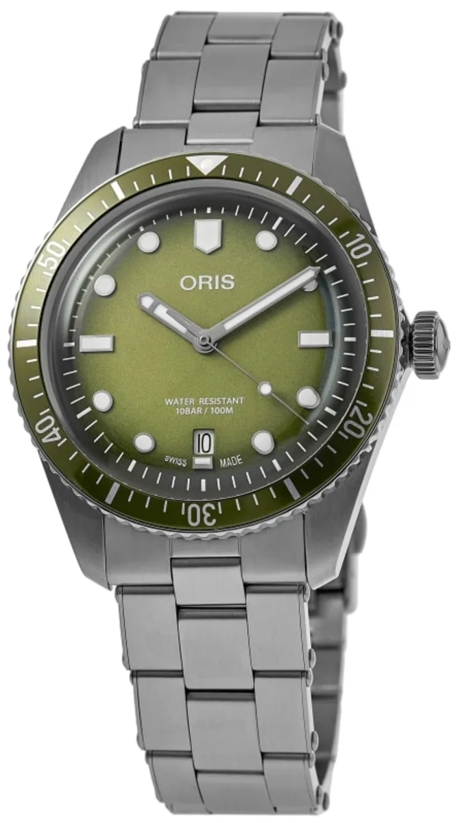 Oris Herreklokke 01 733 7707 4057-07 8 20 18 Divers Grønn/Stål Ø40