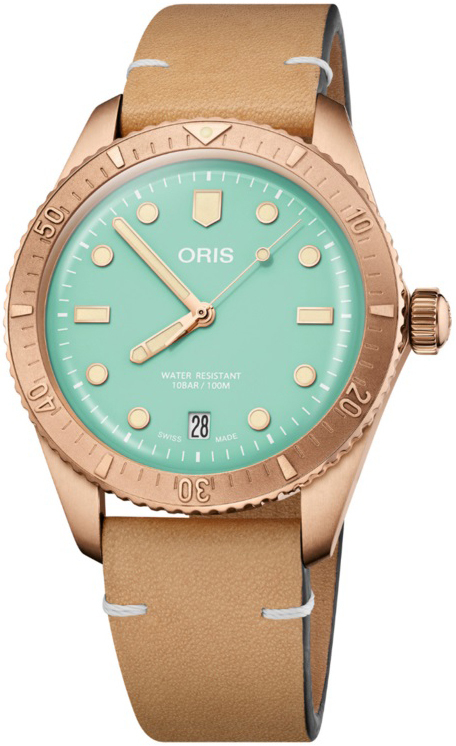 Oris 01 733 7771 3157-07 5 19 04BR Diving Grønn/Lær Ø38 mm
