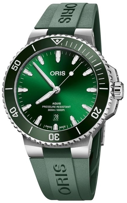 Oris Herreklokke 01 733 7789 4157-07 4 23 37FC Aquis Grønn/Gummi
