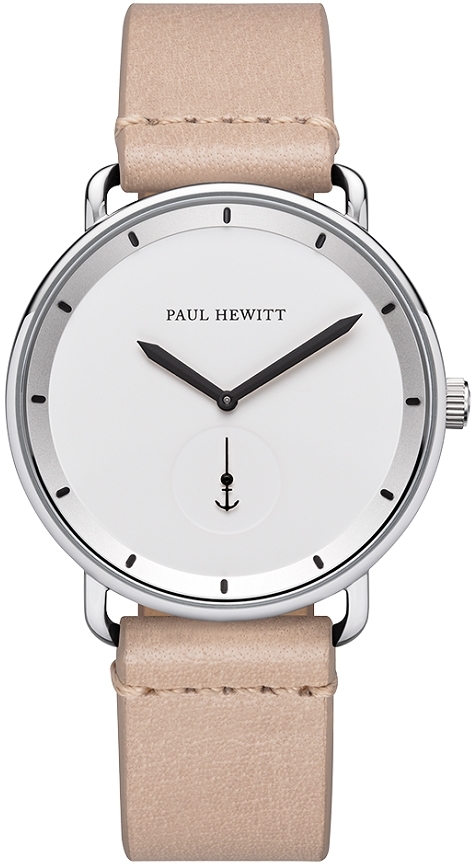 Paul Hewitt Herreklokke PH-6455650 Breakwater Hvit/Lær Ø42 mm