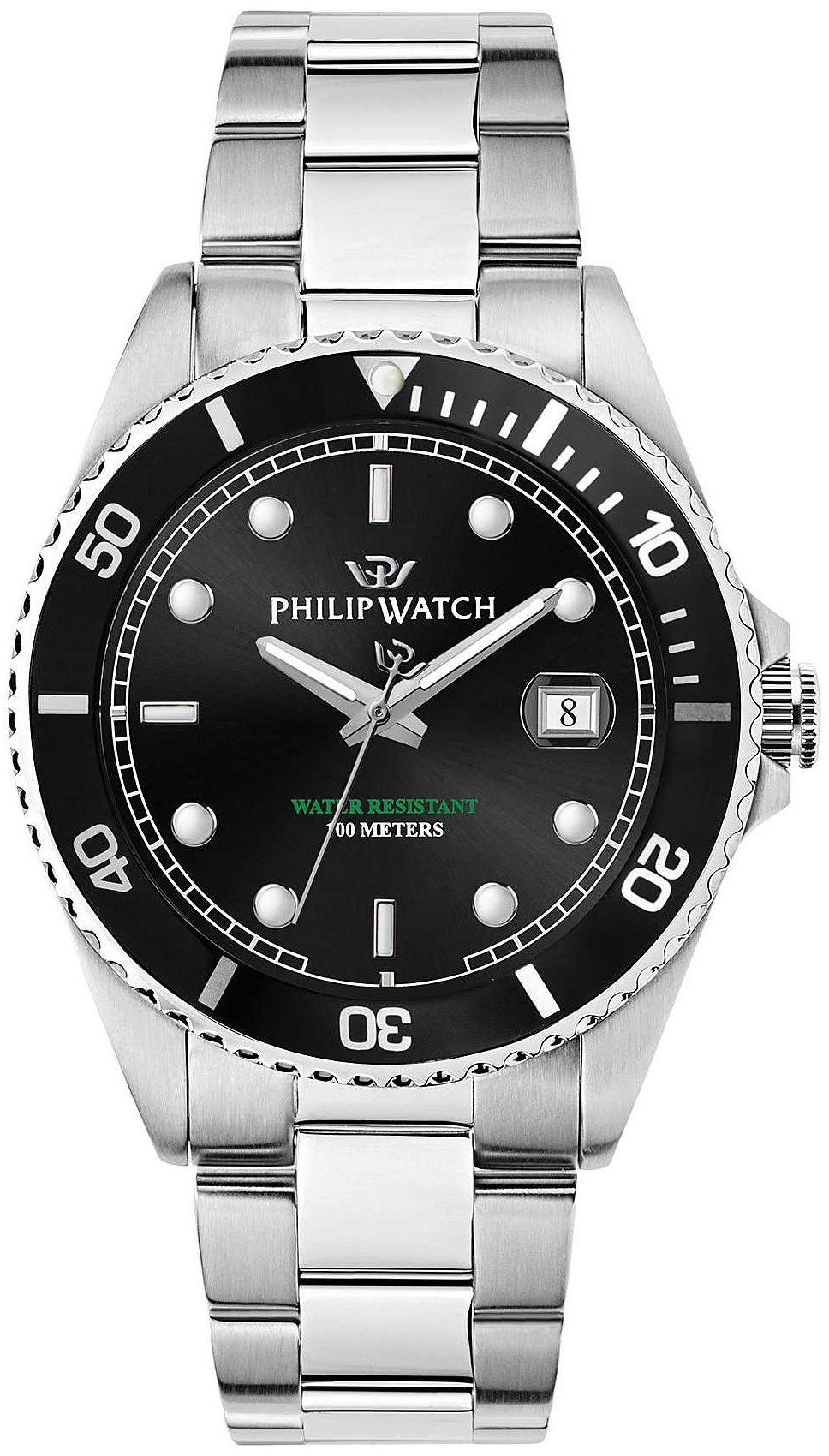 Philip Watch Herreklokke R8253597084 Caribe Sort/Stål Ø42 mm