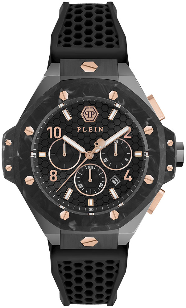 Philipp Plein Herreklokke PWPRA0524 Chrono Royal Sort/Gummi Ø46 mm