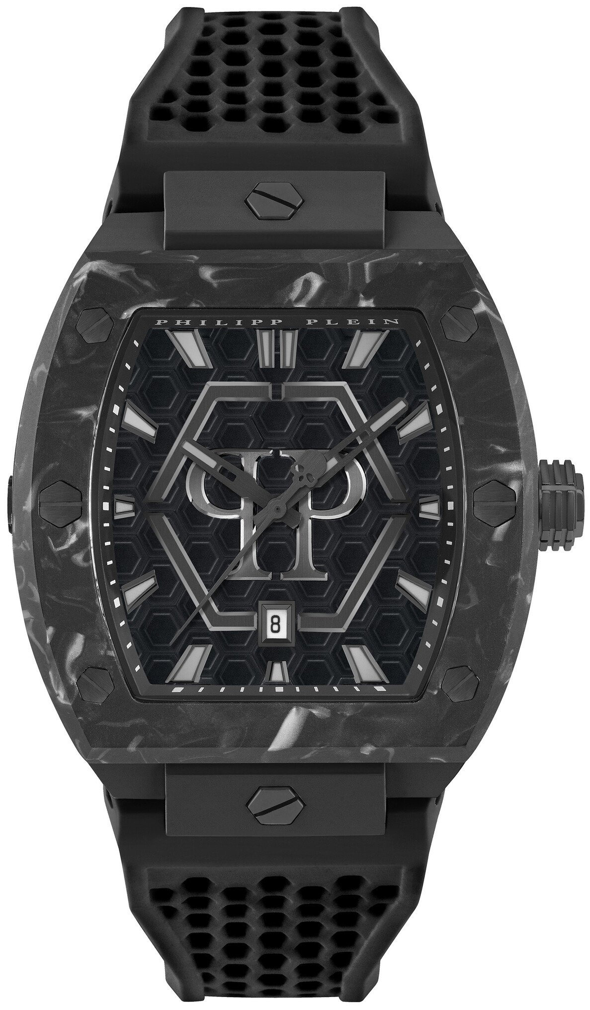 Philipp Plein Herreklokke PWPUA0624 The Hexagon Sort/Gummi