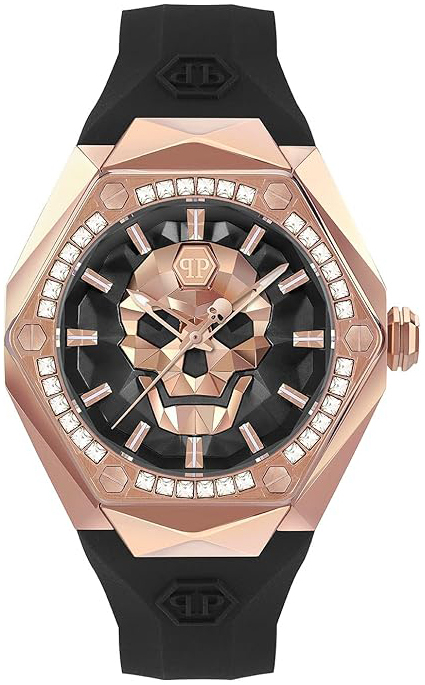 Philipp Plein Herreklokke PWPWA0424 The Skull Sort/Gummi