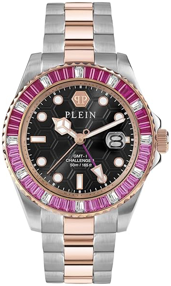 Philipp Plein Herreklokke PWPZA0424 Challenger Sort/Rose-gulltonet