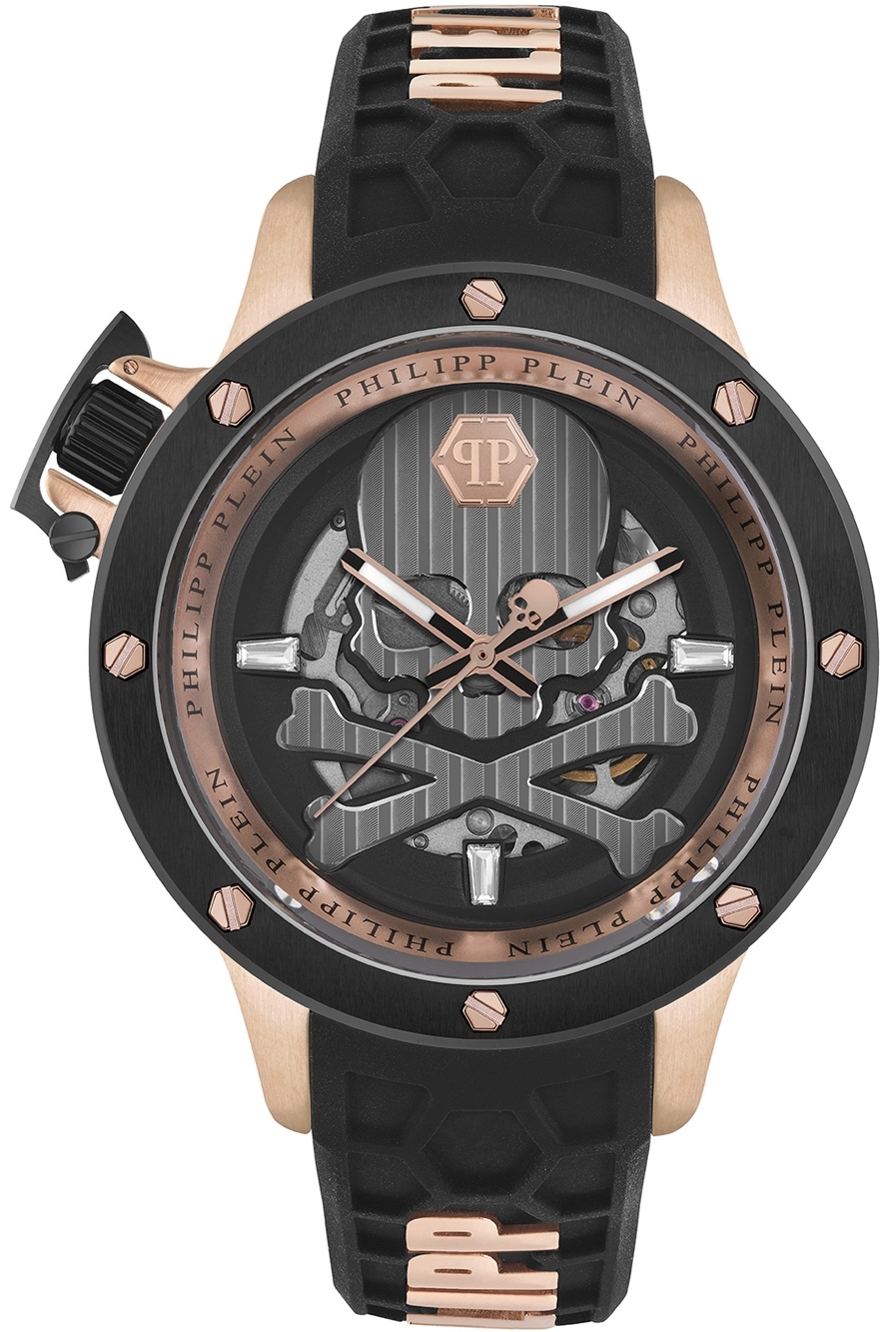 Philipp Plein Herreklokke PWUAA0623 Hyper Sport Sort/Gummi Ø46 mm