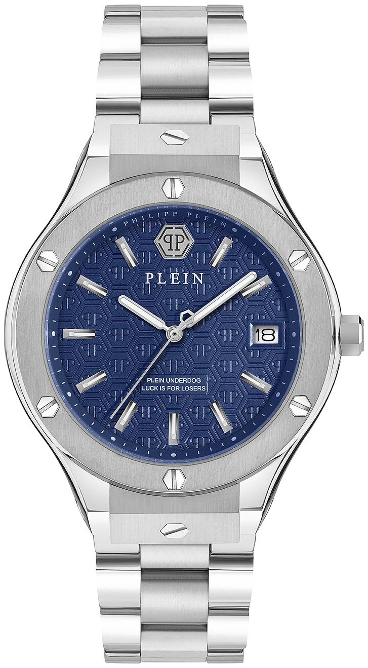 Philipp Plein Herreklokke PWUFA0425 Underdog Blå/Stål Ø44 mm