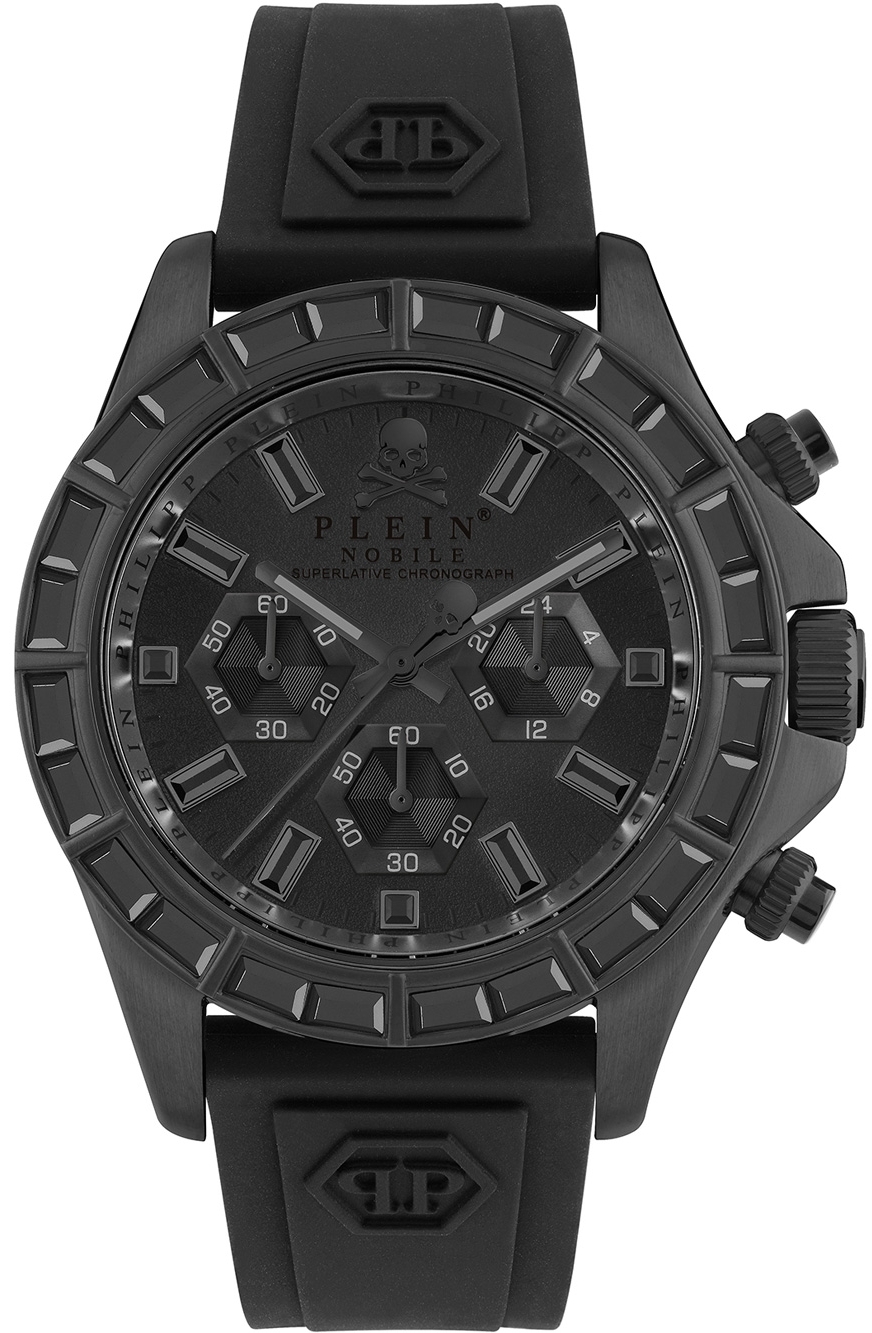 Philipp Plein Herreklokke PWVAA0423 Street Couture Sort/Gummi Ø43 mm