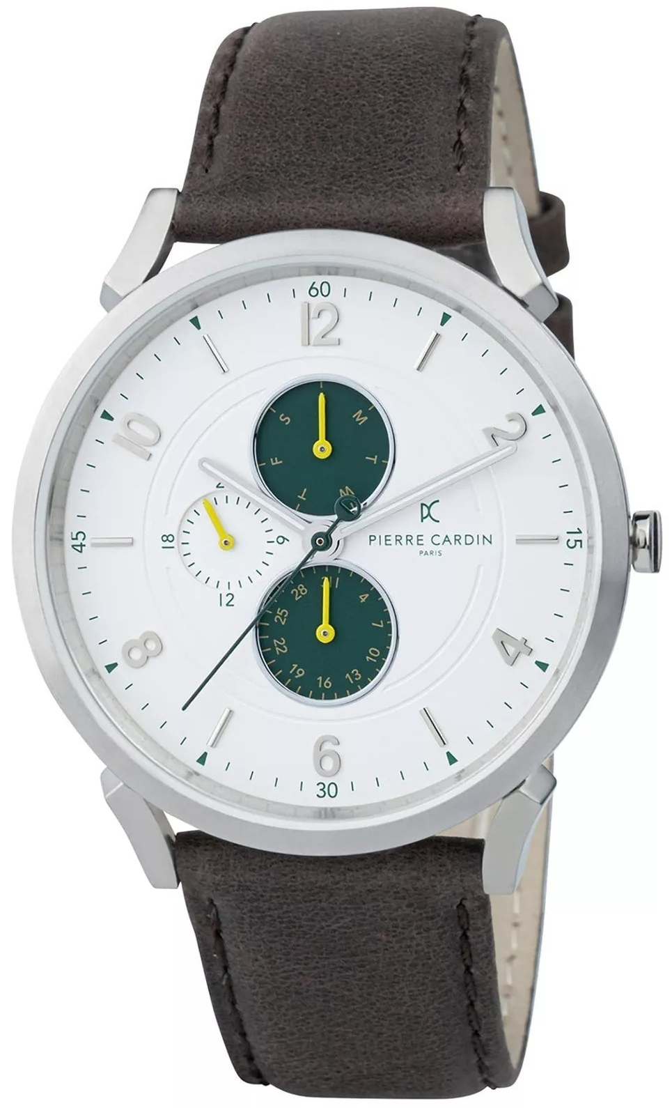 Pierre Cardin Herreklokke CPI.2057 Pigalle Boulevard Sølvfarget/Lær