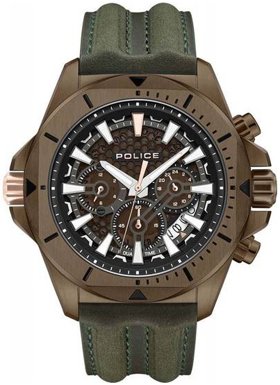 Police Herreklokke PEWGF0054502 Electrical Brun/Lær Ø46 mm