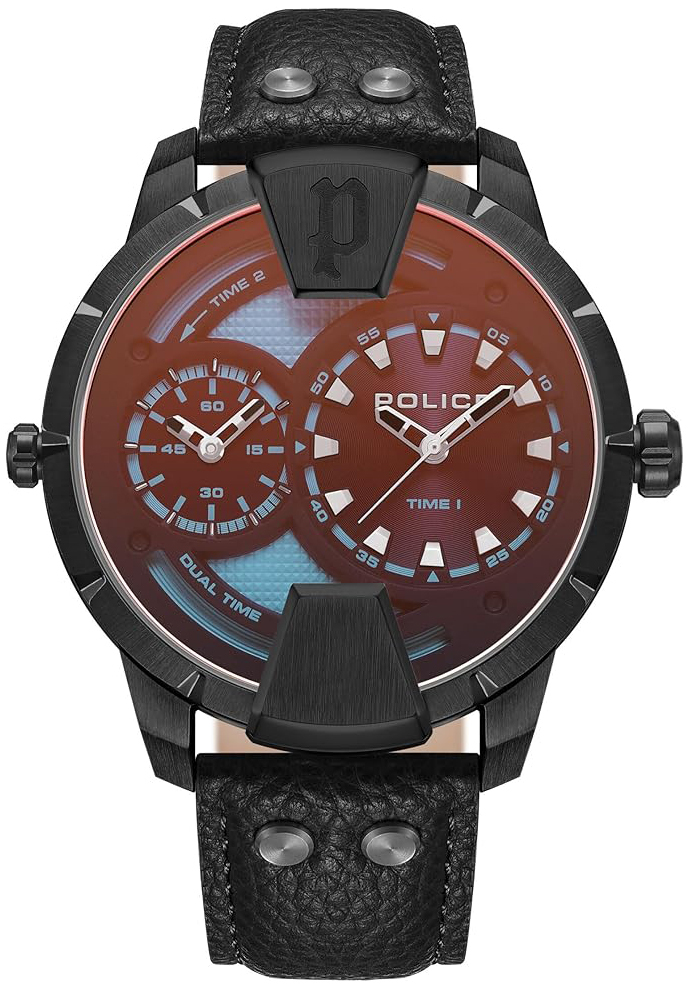 Police Herreklokke PEWJA0022001 Huntley Brun/Lær Ø48 mm