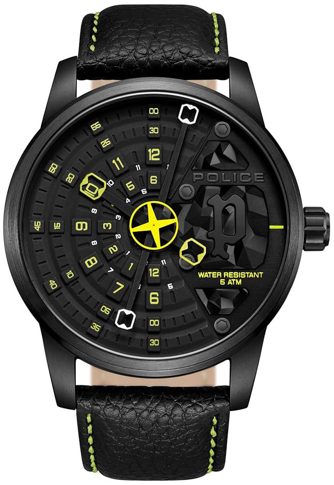 Police Herreklokke PEWJA0022101 Avondale Sort/Lær Ø46 mm