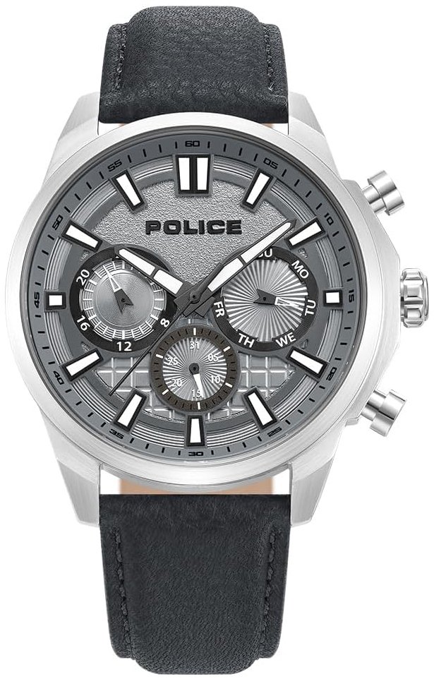 Police Herreklokke PEWJF0021001 Rangy Grå/Lær Ø45 mm