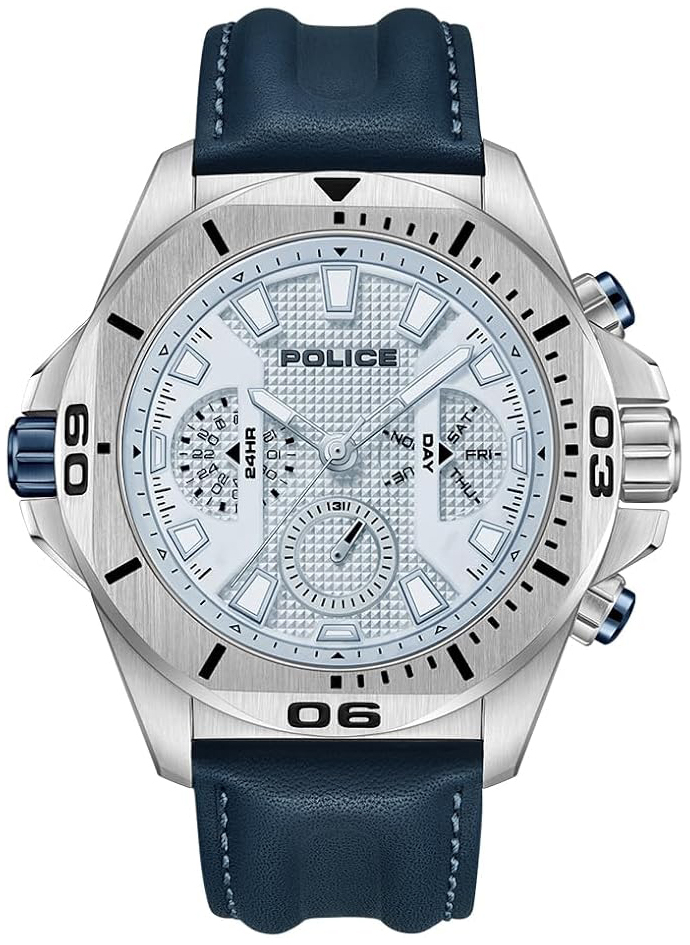 Police Herreklokke PEWJF0022503 Electrical Blå/Lær Ø46 mm