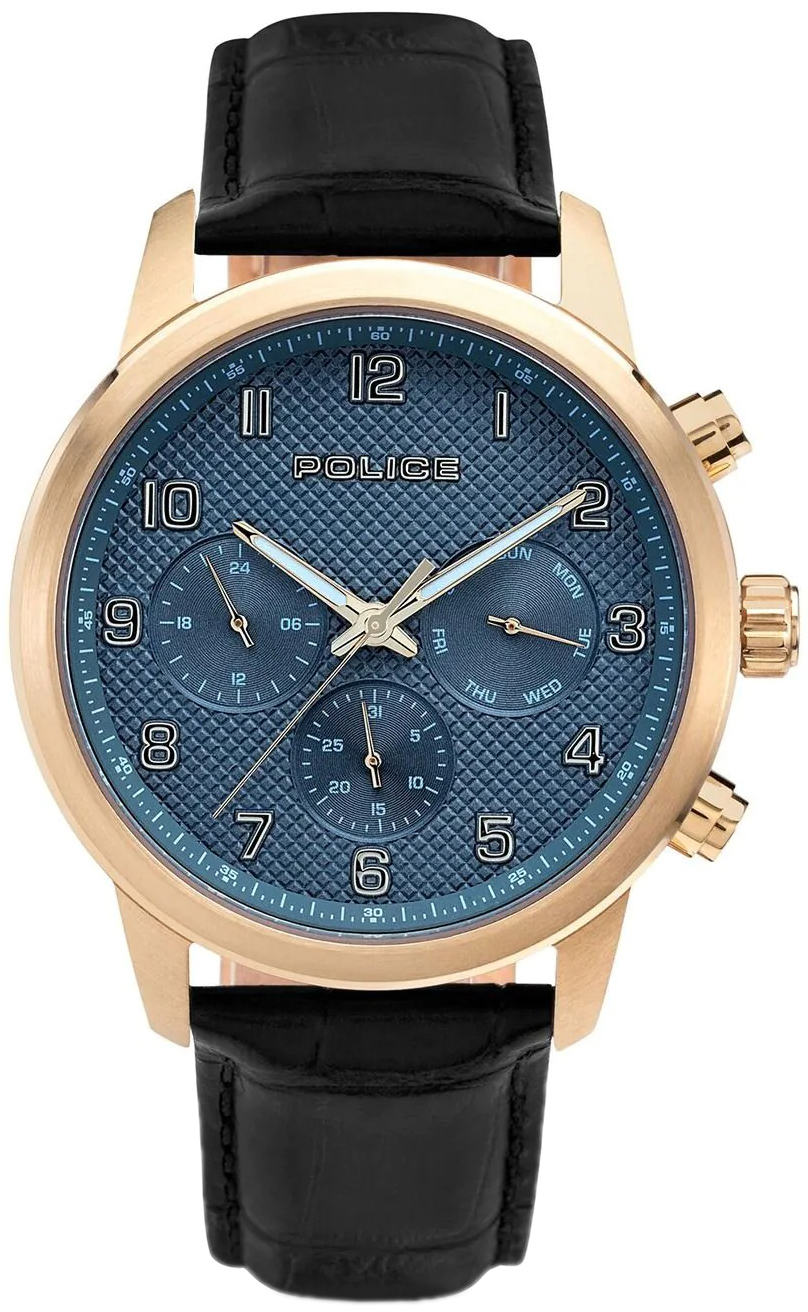 Police Herreklokke PEWJF0030401-SET B Raho Blå/Lær Ø44 mm
