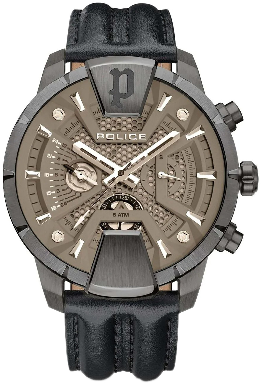 Police Herreklokke PEWJF2203711 Huntley Brun/Lær Ø48 mm