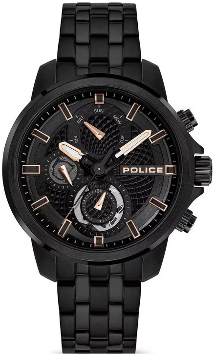 Police Herreklokke PEWJK0021508 Newport Sort/Stål Ø43 mm