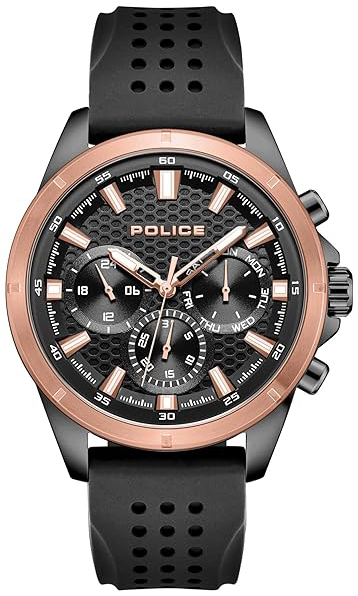 Police Herreklokke PEWJQ2204110 Motion Sort/Gummi Ø45 mm