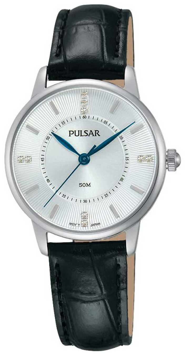 Pulsar Dress Dameklokke PH8177X1 Sølvfarget/Lær Ø29 mm - Pulsar