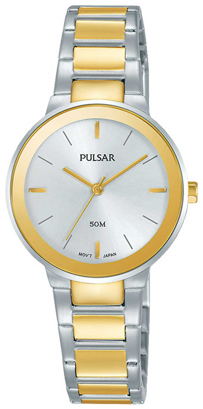 Pulsar Dress Dameklokke PH8284X1 Sølvfarget/Gulltonet stål Ø28 mm - Pulsar