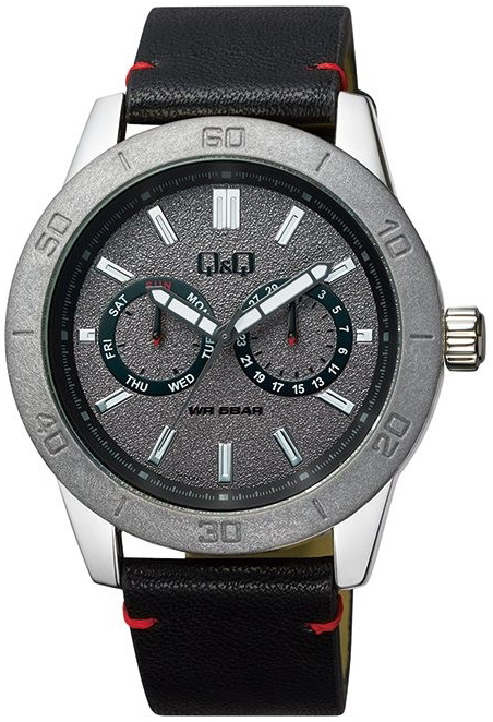 Q&Q Herreklokke AA34J312Y Classic Sort/Lær Ø43 mm